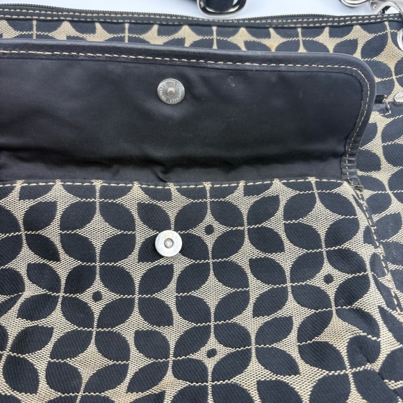 Fossil Black/Tan Print Cloth Messenger Bag with Adjustable Shoulder Strap - Picture 4 of 15